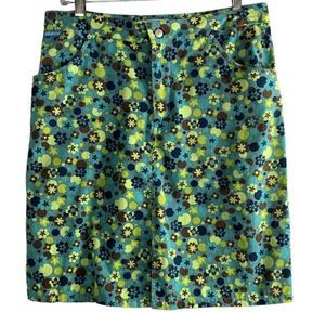 Vintage Y2K 90’s BILLABONG Skirt Brown Green‎ Flowers Midi Medium